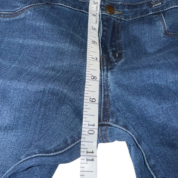 Refuge Women's Size 4 Blue High Waist Unhemmed  Dark Wash Stretch Denim Jeans - Picture 7 of 9